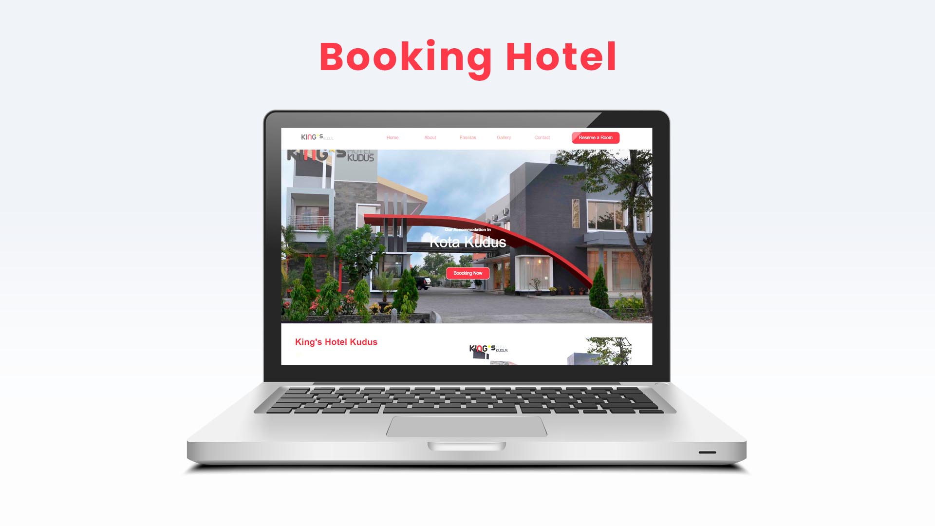 Tampilan Halaman Utama Website Hotel King's Kudus