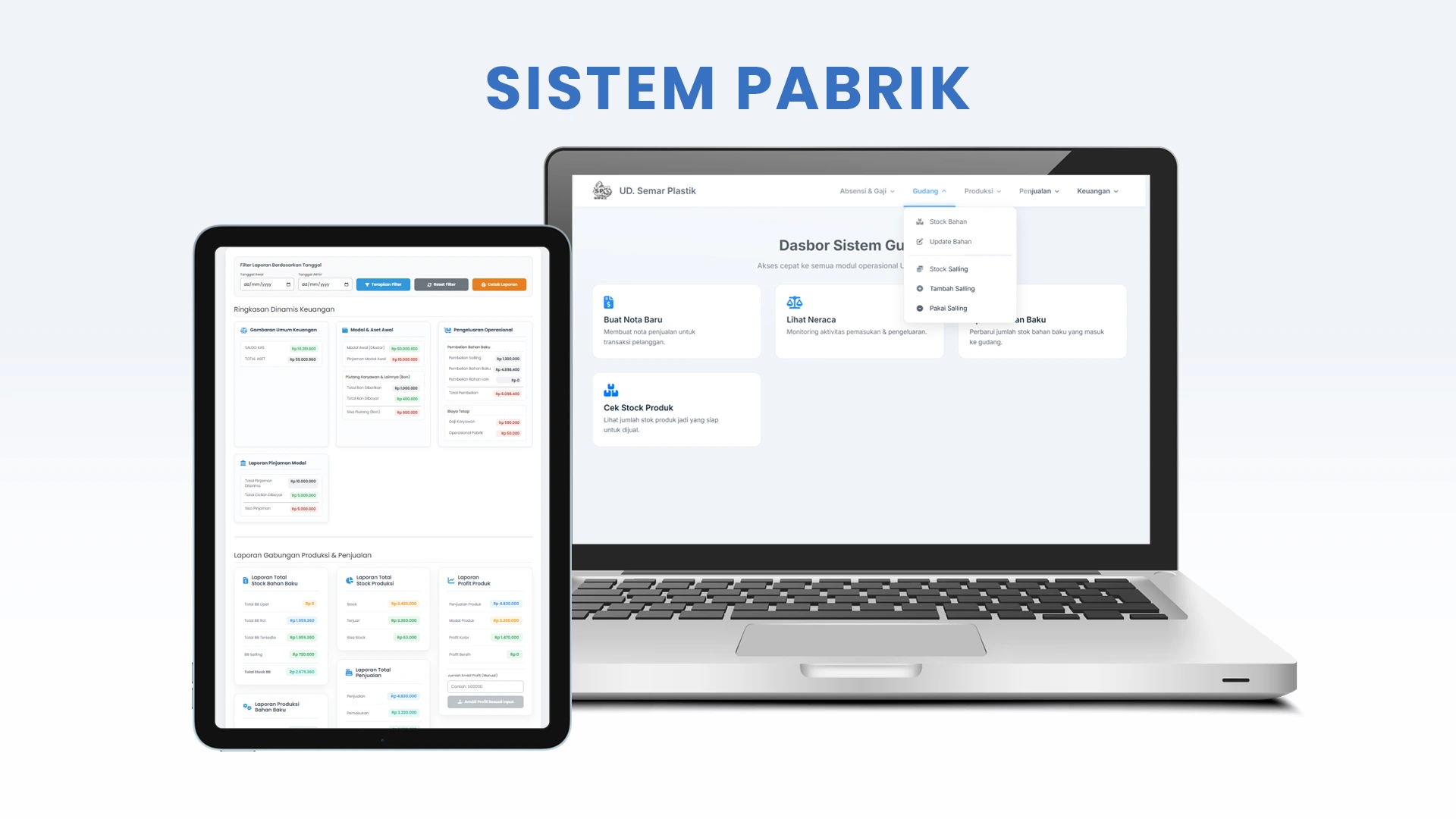 Tampilan Dashboard Utama Fabriq Ecount
